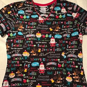 Christmas scrub top